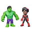 Spidey and His Amazing Friends Hero Reveal 2-Pack: Miles Morales Mask Flip & Hulk Action Figures