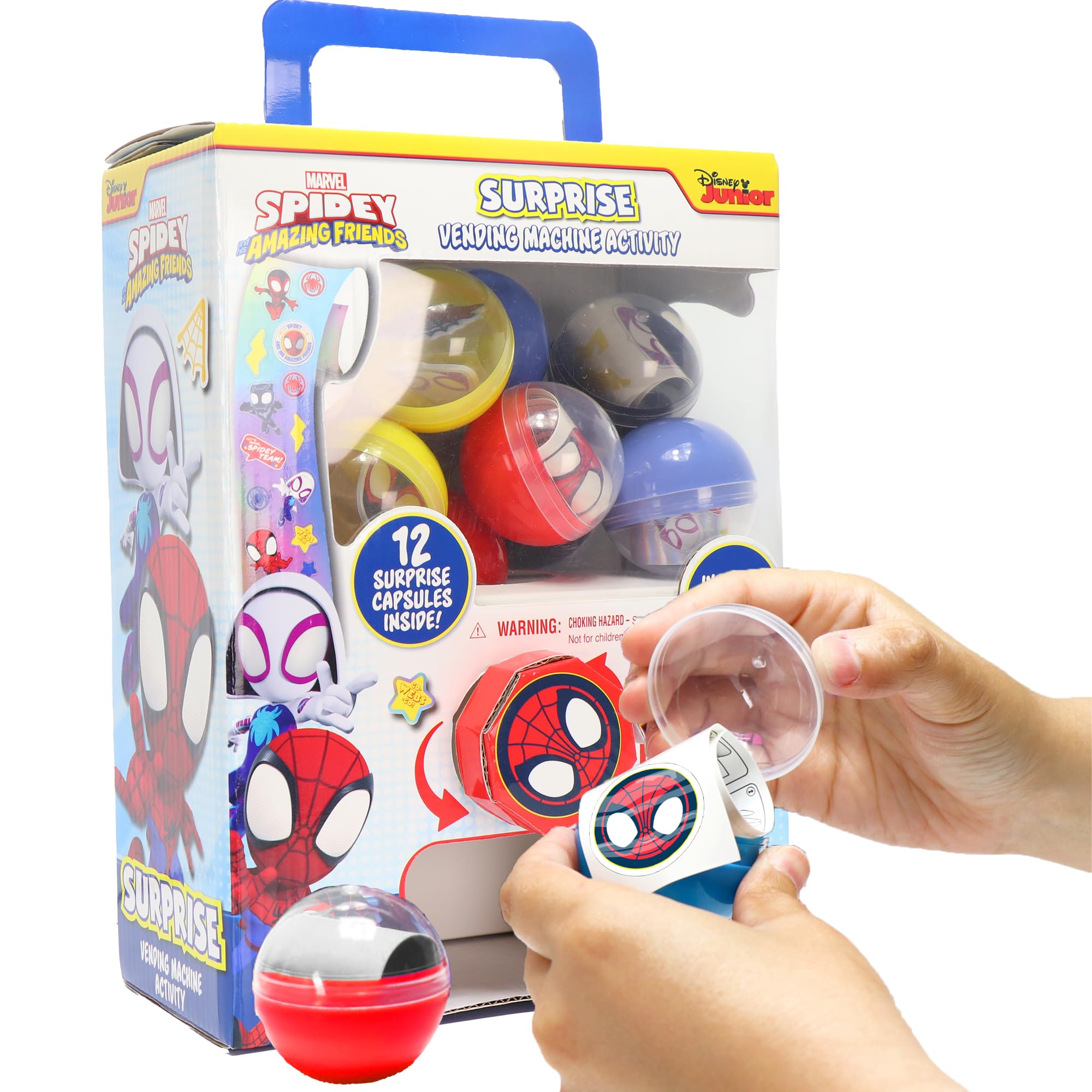 Spidey and His Amazing Friends Surprise Vending Machine – 25-Piece Pretend Play Toy with Stickers & Tattoos, Ages 3+