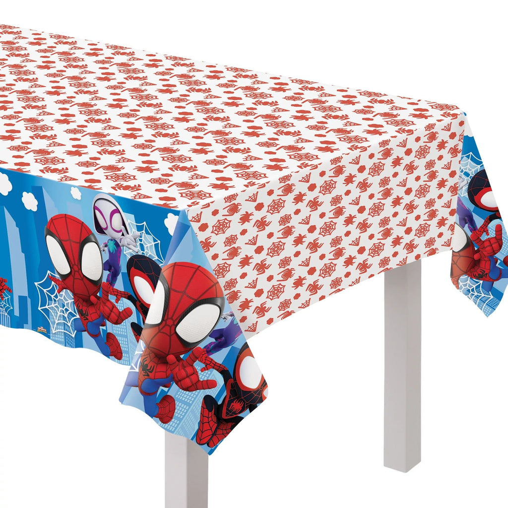 Spidey & Friends Plastic Party Table Cover 54" x 96" - Amscan Multicolor Rectangular Tablecloth