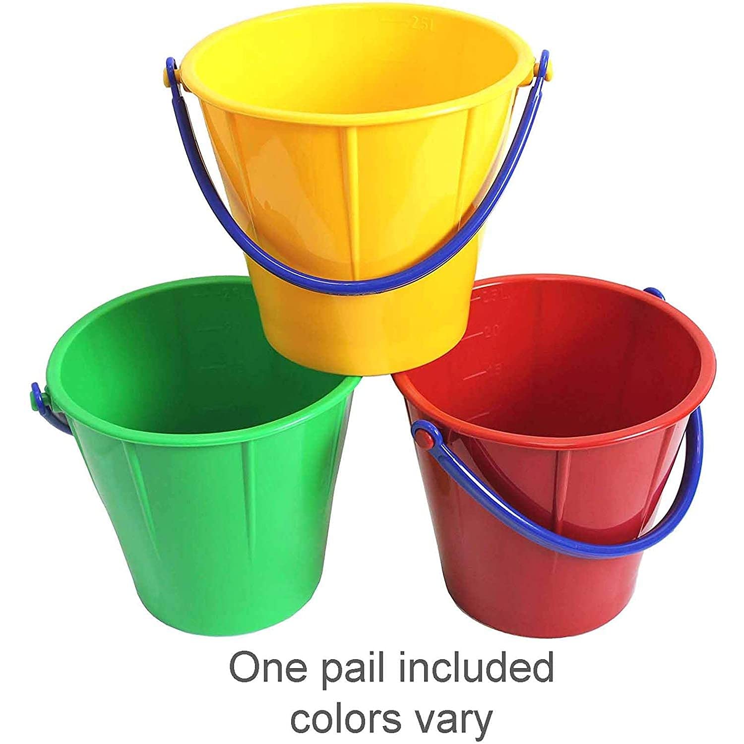 Spielstabil Large Sand Pail 2.5L - German-Made ABS Plastic Beach Bucket for Kids, Colors Vary