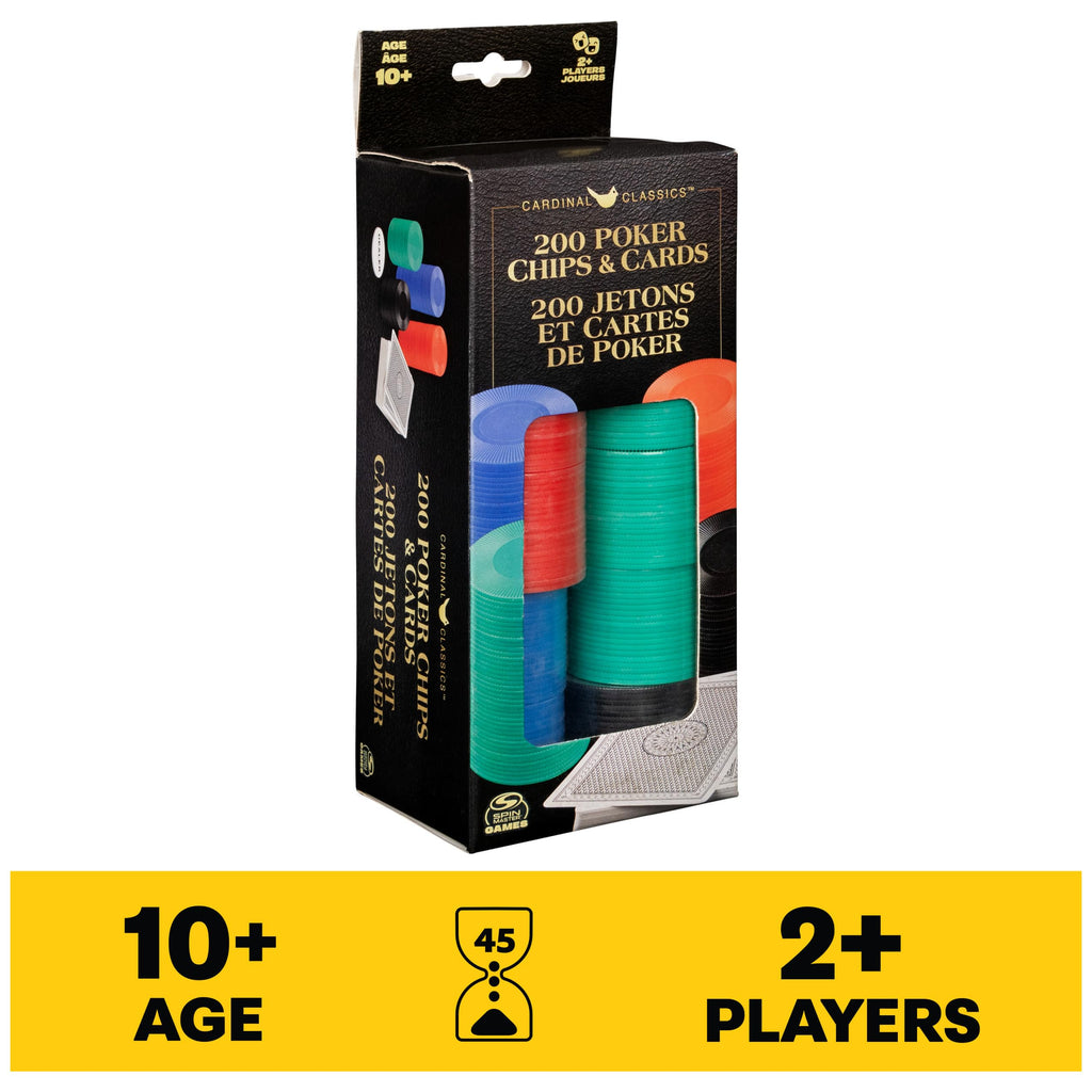 Spin Master Cardinal Classics 200 Poker Chip Set – Includes Cards, Dealer Button & Texas Hold ‘Em Rules
