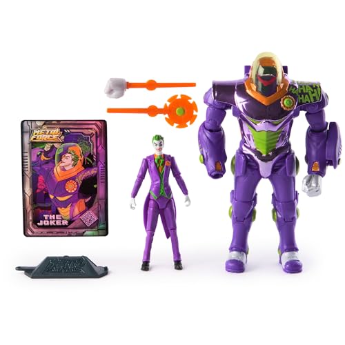 Spin Master DC Comics Metal Force Joker Action Figure – 6-Inch Armor with 4-Inch Mini Figure, Blaster, and Collectible Card