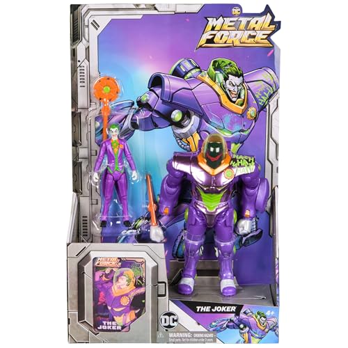 Spin Master DC Comics Metal Force Joker Action Figure – 6-Inch Armor with 4-Inch Mini Figure, Blaster, and Collectible Card