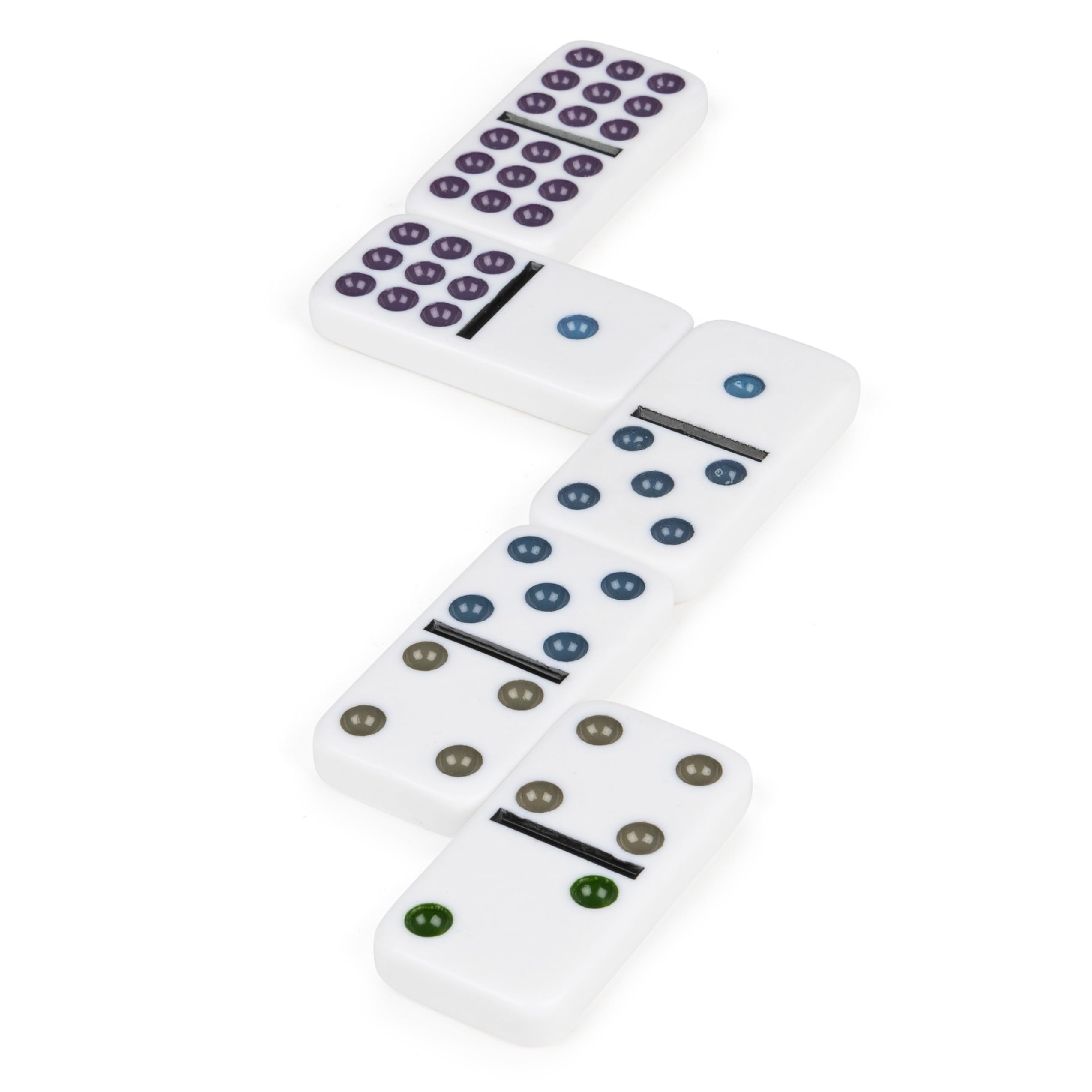 Spin Master Double Nine Dominoes Set – Color-Dot Dominoes in Storage Tin, for 2-6 Players, Ages 8+