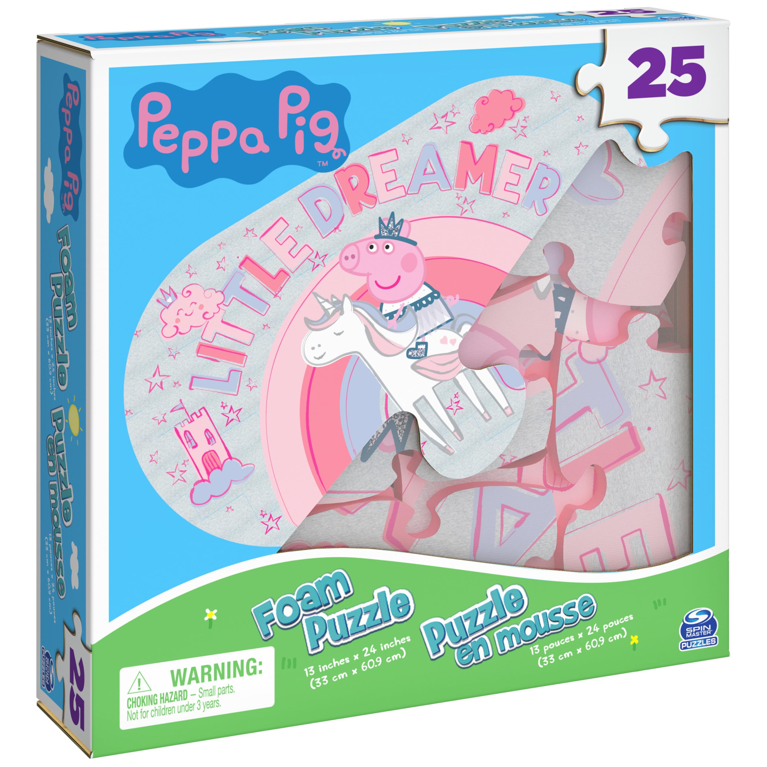 Spin Master Games 25-Piece Peppa Pig Foam Puzzle – Soft, Thick Pieces for Kids Ages 4+