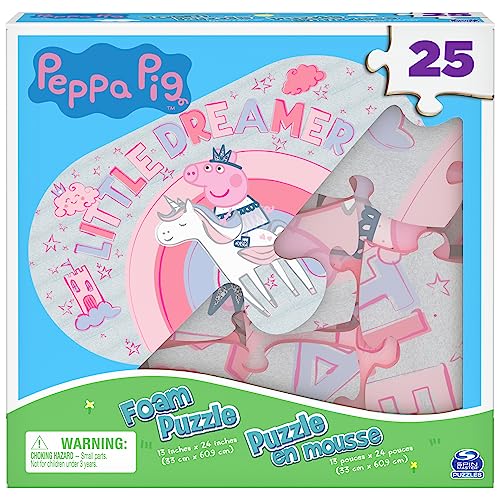 Spin Master Games 25-Piece Peppa Pig Foam Puzzle – Soft, Thick Pieces for Kids Ages 4+