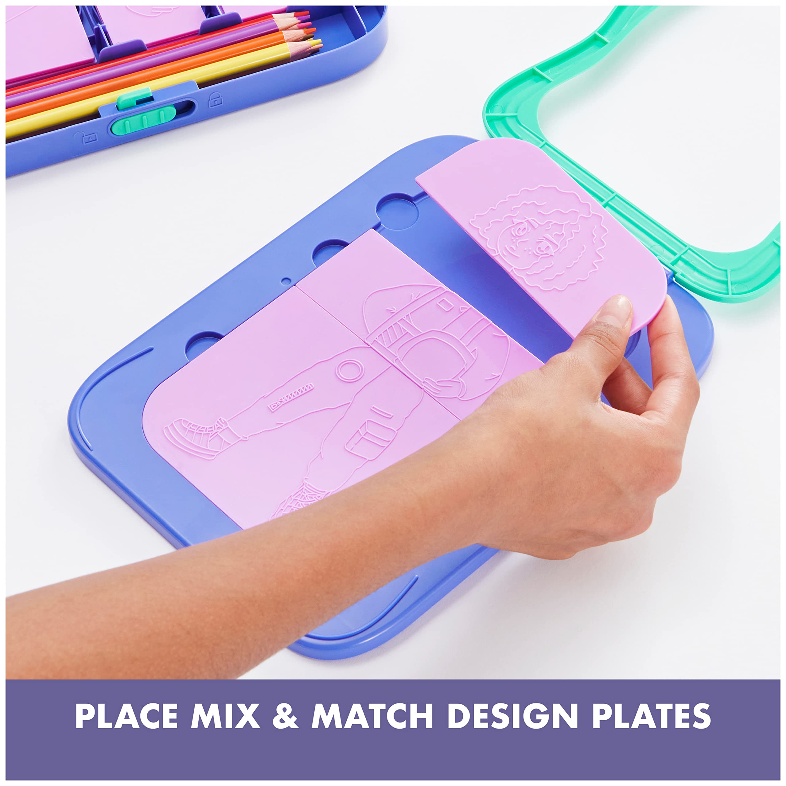 Spin Master Truly You! Character Creator Drawing Kit – Mix & Match Diverse Outfit Plates, 11 Colored Pencils, Tracing Craft for Kids Ages 8+