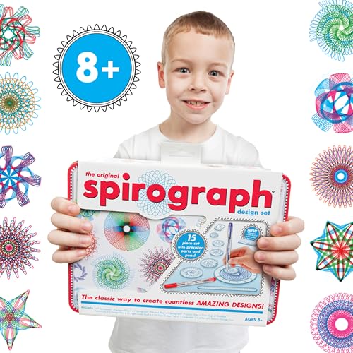 Spirograph Design Set Collector's Tin – Classic Gear Drawing Kit with 9 Pieces, Pens, Putty & Pad, Ages 8+