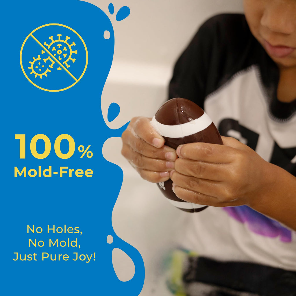 SplashEZ Baby Sports Bath Toys – 4 Mold-Free Sport Balls for Toddlers (Ages 0-18 Months)