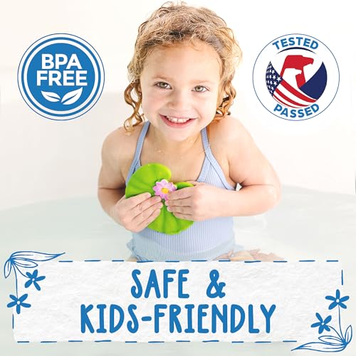 SplashEZ Mold Free Baby Bath Toys - 3 Flower Floating Toys, BPA-Free Silicone, Ages 0-18 Months