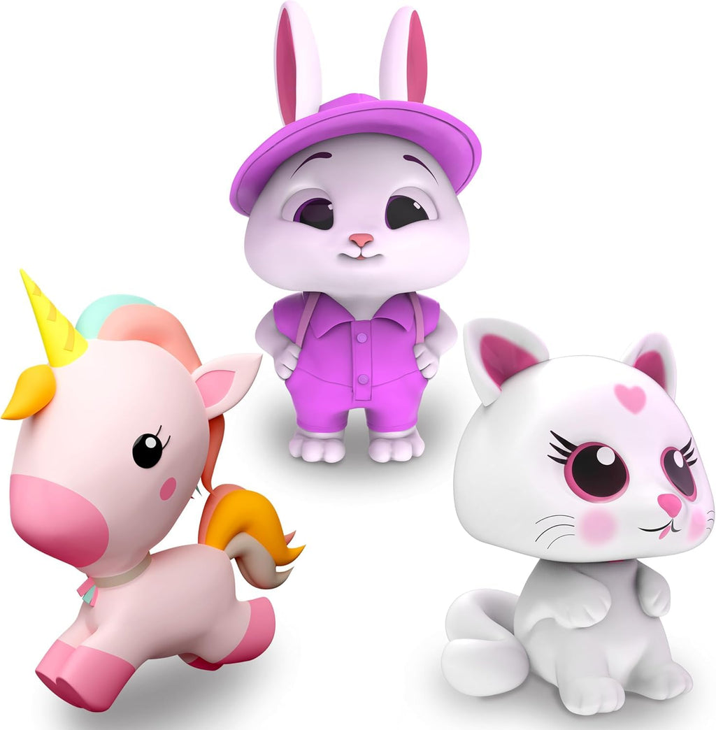 SplashEZ No-Mold Bath Toy Set | Unicorn, Rabbit, Cat | Safe for Ages 0+