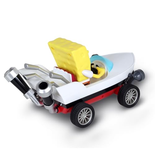 SpongeBob Boatmobile Pull-Back Car from Nickelodeon Kart Racers 3: Slime Speedway – No Batteries Needed, Grippy Tires