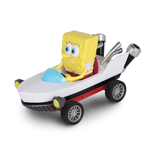 SpongeBob Boatmobile Pull-Back Car from Nickelodeon Kart Racers 3: Slime Speedway – No Batteries Needed, Grippy Tires