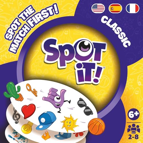 Spot It! Classic (2024 Refresh Eco-Sleeve) – Quick Reflexes Matching Game, Ages 6+