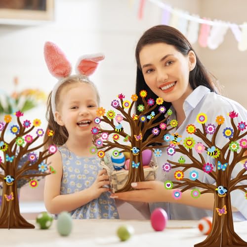 Spring Craft Kit for Kids – 30 Sets of Tree, Flower, Bird & Butterfly DIY Ornaments for Classroom Parties