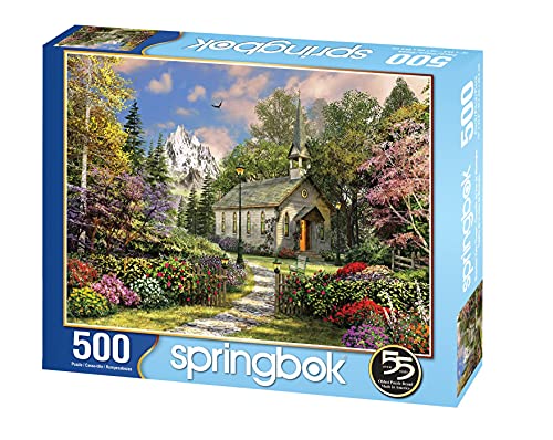 Springbok 500 Piece Jigsaw Puzzle - Mountain View Chapel, Made in USA, 23.5x18 In