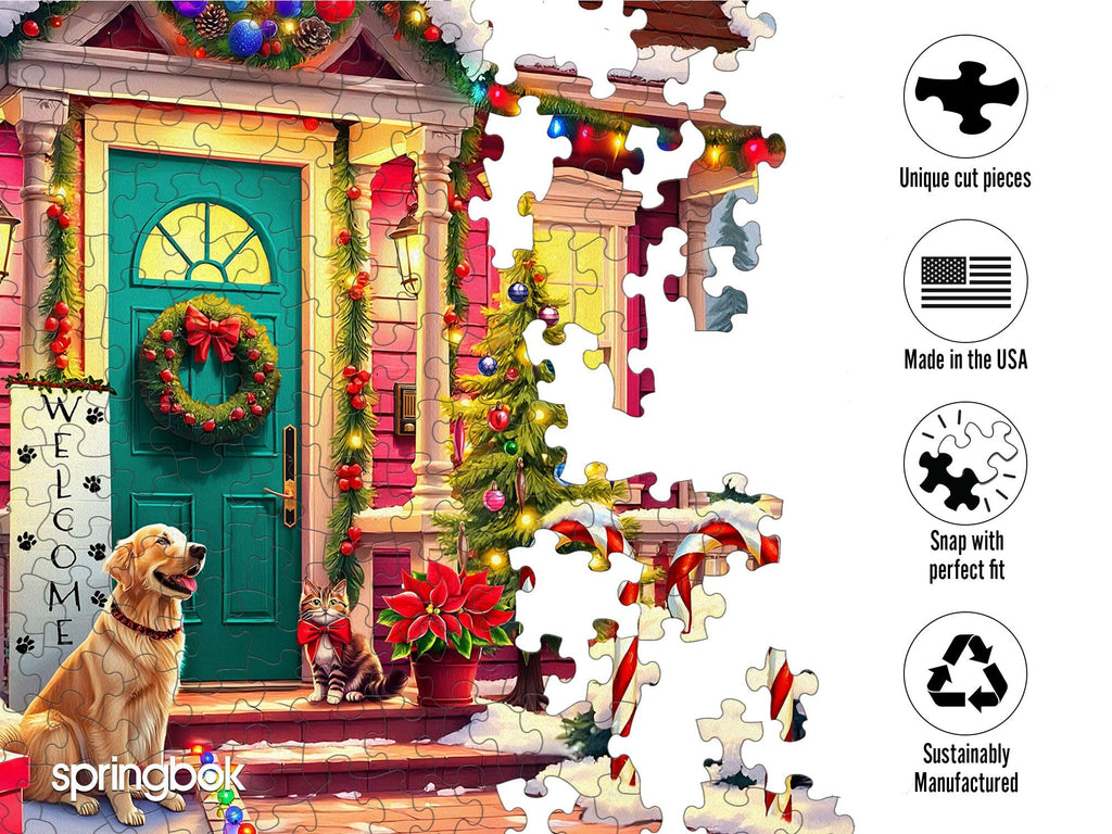 Springbok 500-Piece Jigsaw Puzzle: Waiting for Santa – Unique Cut Pieces, Eco-Friendly, Made in USA