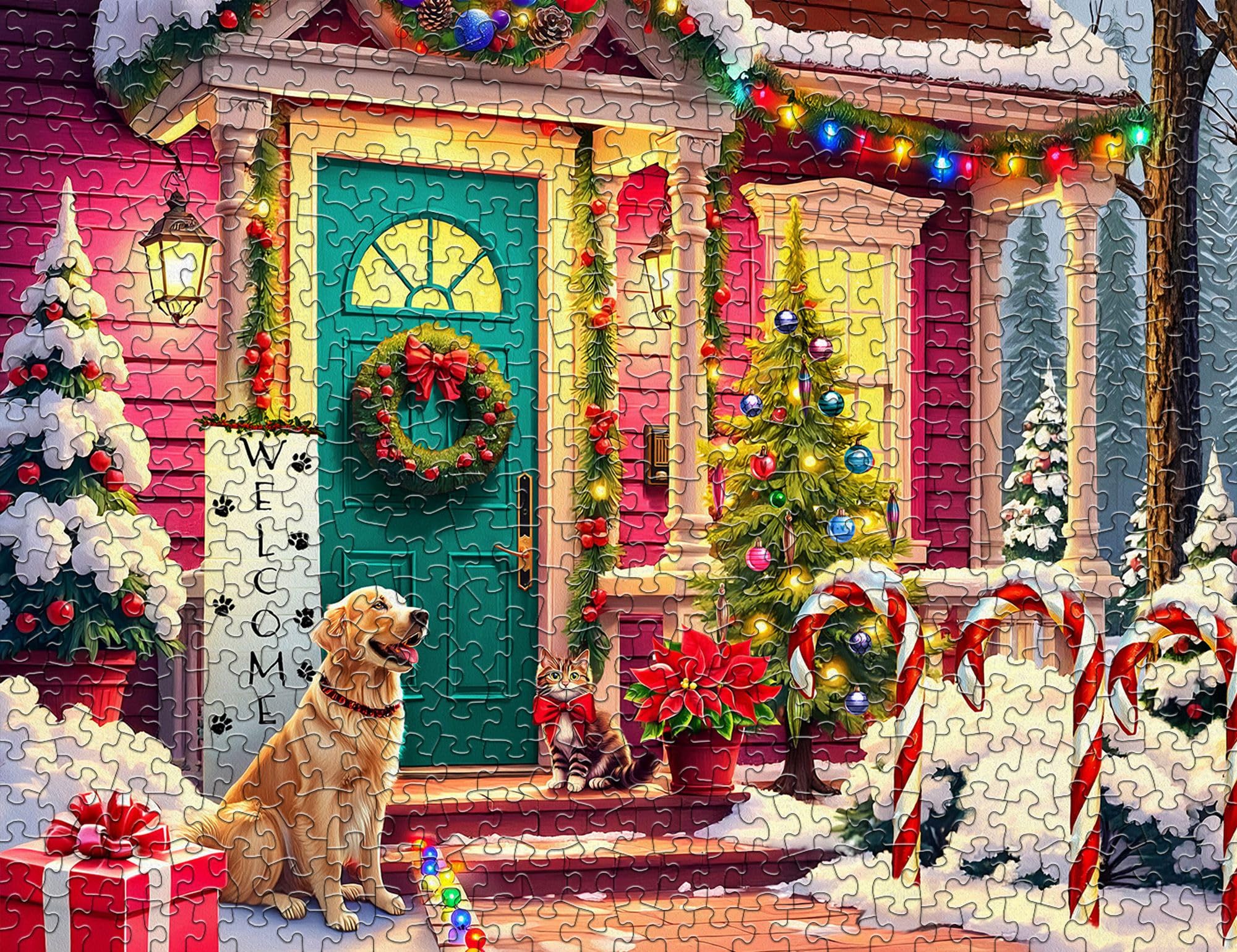 Springbok 500-Piece Jigsaw Puzzle: Waiting for Santa – Unique Cut Pieces, Eco-Friendly, Made in USA