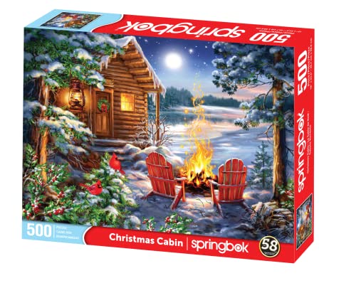 Springbok Christmas Cabin 500-Piece Jigsaw Puzzle – Made in USA, Eco-Friendly, Precision Fit