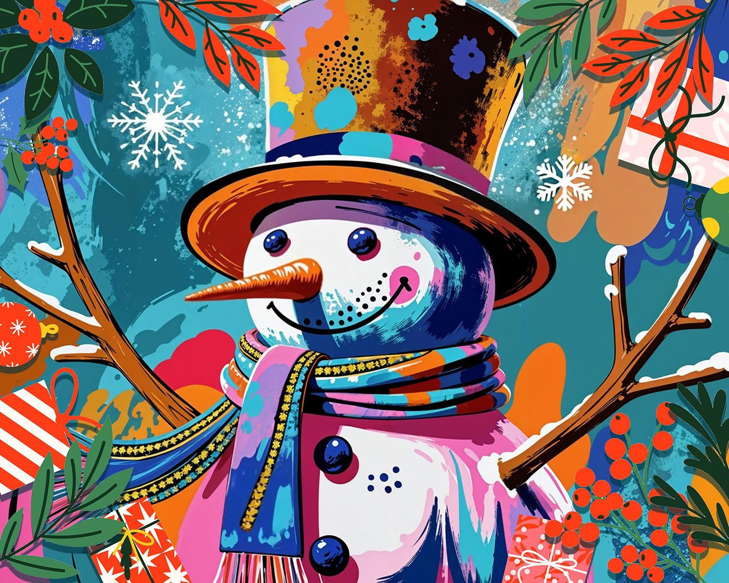 Springbok Festive Frosty 1000 Piece Jigsaw Puzzle for Adults – Unique Cut Pieces, 30x24 Inches, Made in USA