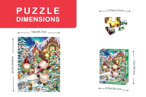 Springbok Gnome Village 500-Piece Holiday Jigsaw Puzzle – USA-Made with Precision Fit