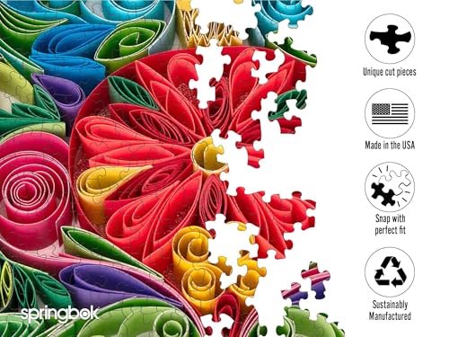 Springbok Holiday Quilling 1000-Piece Jigsaw Puzzle – Unique Cut Pieces, Made in USA