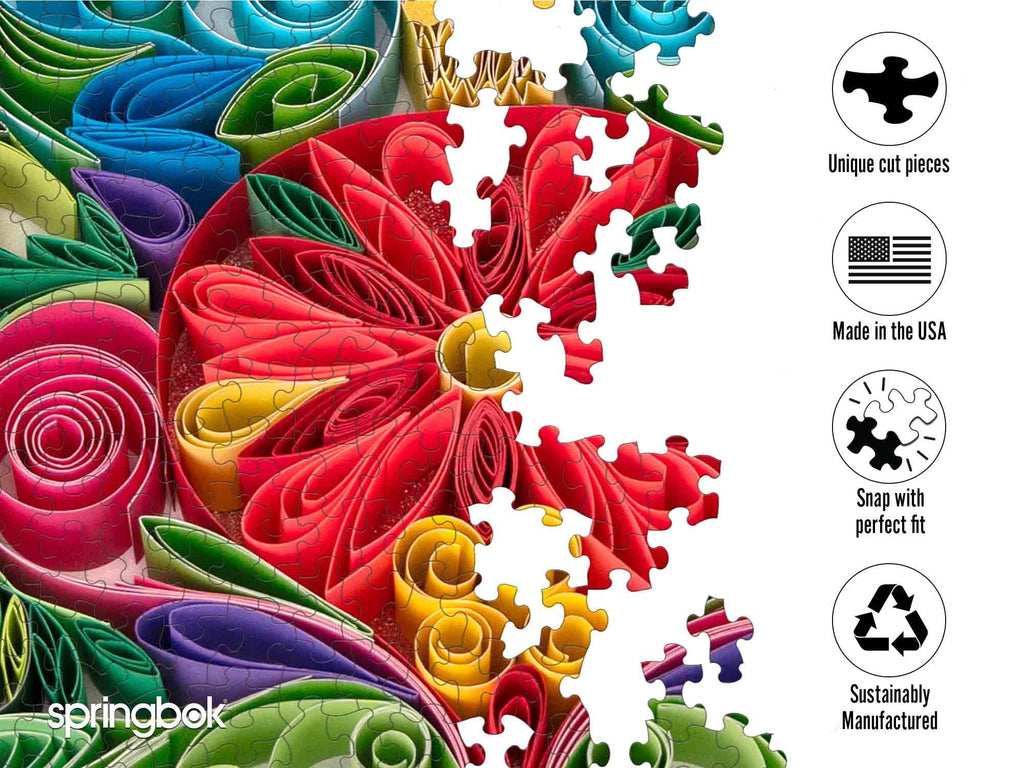 Springbok Holiday Quilling 1000-Piece Jigsaw Puzzle – Unique Cut Pieces, Made in USA