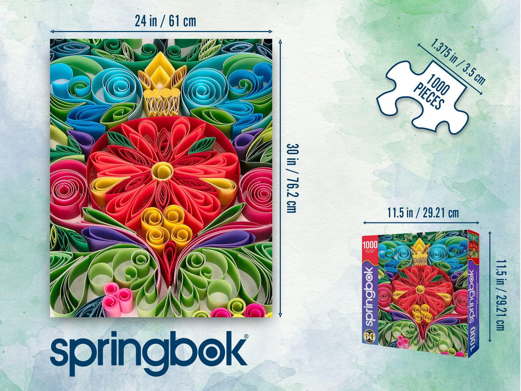 Springbok Holiday Quilling 1000-Piece Jigsaw Puzzle – Unique Cut Pieces, Made in USA