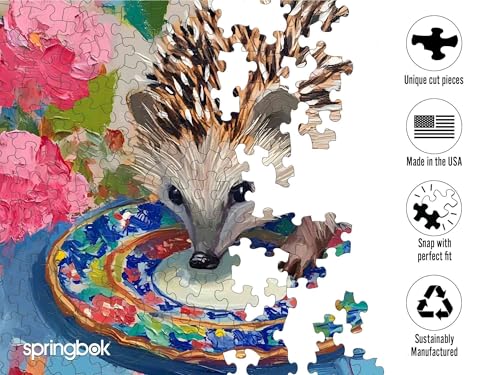 Springbok Little Explorer 500 Piece Jigsaw Puzzle – Cute Hedgehog with Unique Cut Pieces