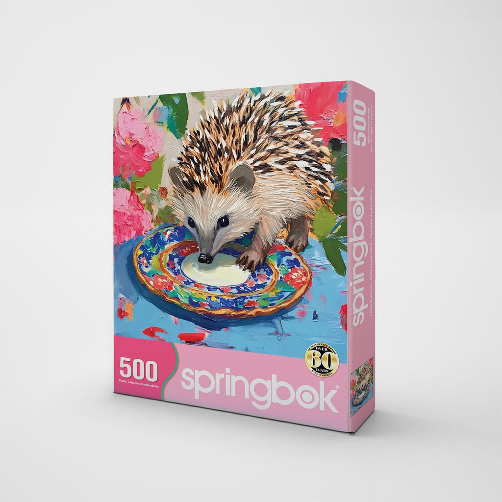 Springbok Little Explorer 500 Piece Jigsaw Puzzle – Cute Hedgehog with Unique Cut Pieces