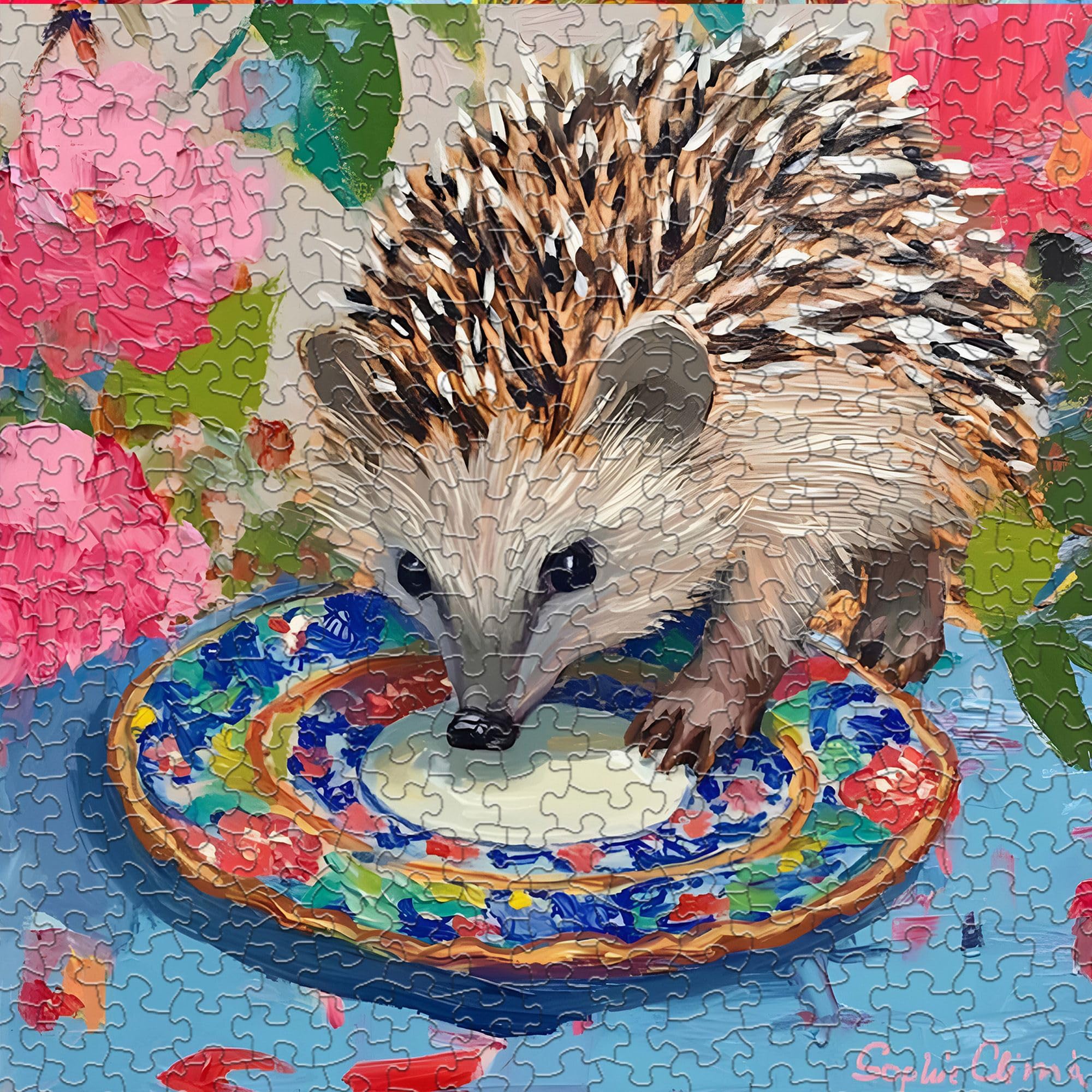 Springbok Little Explorer 500 Piece Jigsaw Puzzle – Cute Hedgehog with Unique Cut Pieces