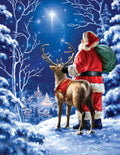Springbok Starry Night 500 Piece Jigsaw Puzzle – Santa and Reindeer Holiday Scene