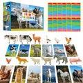 SpriteGru 12 Farm Animal Figurines with Flashcards - Montessori Matching Game for Toddlers