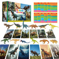 SpriteGru 12-Piece Dinosaur Figurines with Matching Flashcards – Montessori Learning Toy for Toddlers