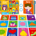 SpriteGru 51-Card Spanish Flashcard Set for Toddlers: Letters, Numbers, Colors, Shapes, Animals, Foods & Body Parts with Rings