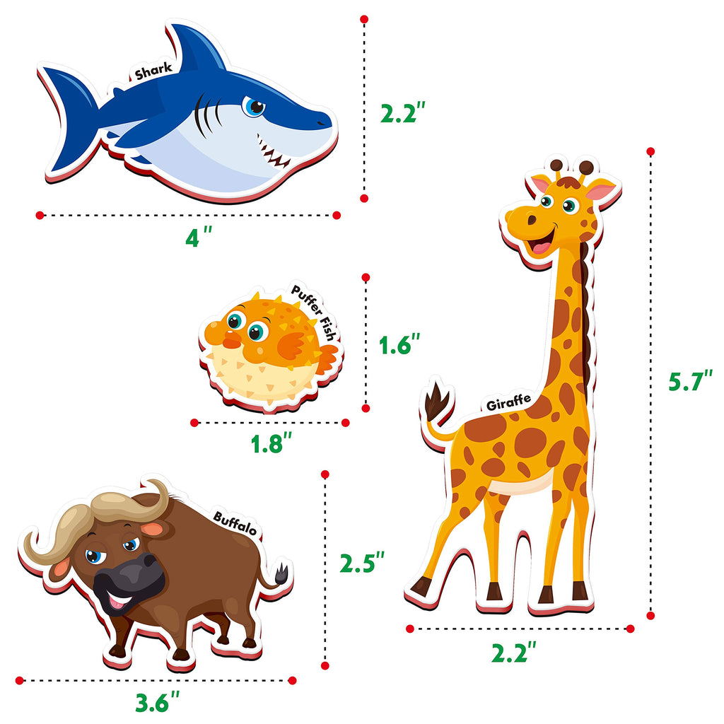 SpriteGru 60-Piece Cartoon Animal Zoo Magnets – Toddler Learning Toys