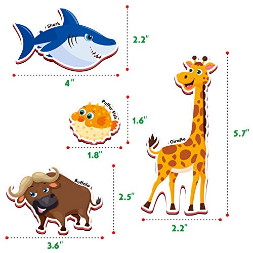 SpriteGru 60-Piece Cartoon Animal Zoo Magnets – Toddler Learning Toys
