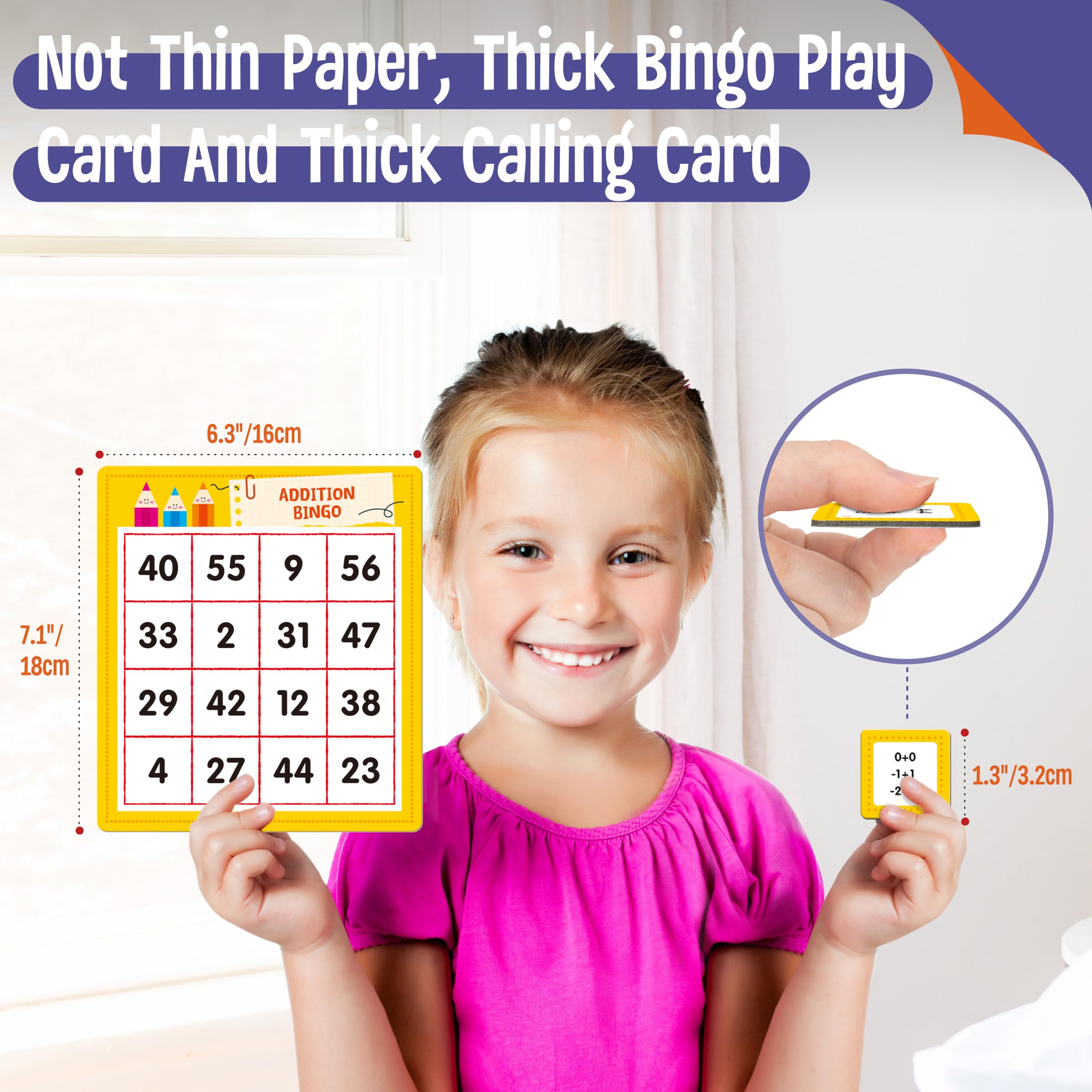 SpriteGru Addition & Subtraction Bingo Game – 360 Math Problems for Kids Ages 4-8, Classroom & Home