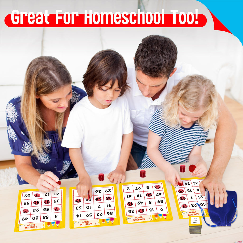 SpriteGru Addition & Subtraction Bingo Game – 360 Math Problems for Kids Ages 4-8, Classroom & Home