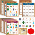 SpriteGru Bible Bingo Game – 12 Double-Sided Boards, 40 Calling Tokens, 100 Chips, for Sunday School and Family Fun