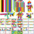 SpriteGru Math Linking Cubes – 100 Counting Blocks with Activity Cards & Stickers