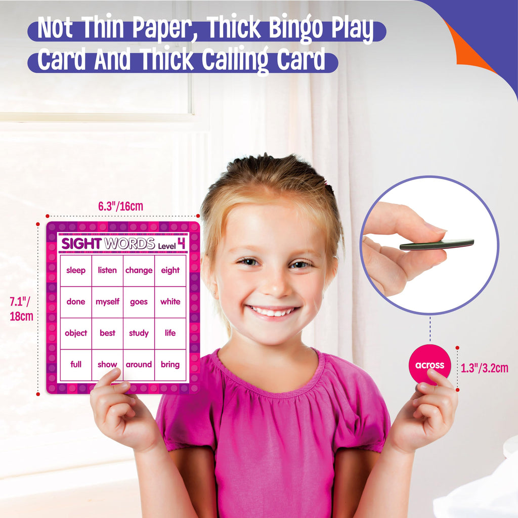 SpriteGru Sight Word Bingo Game: 120 Words for Level 3 & 4, Kindergarten & Preschool