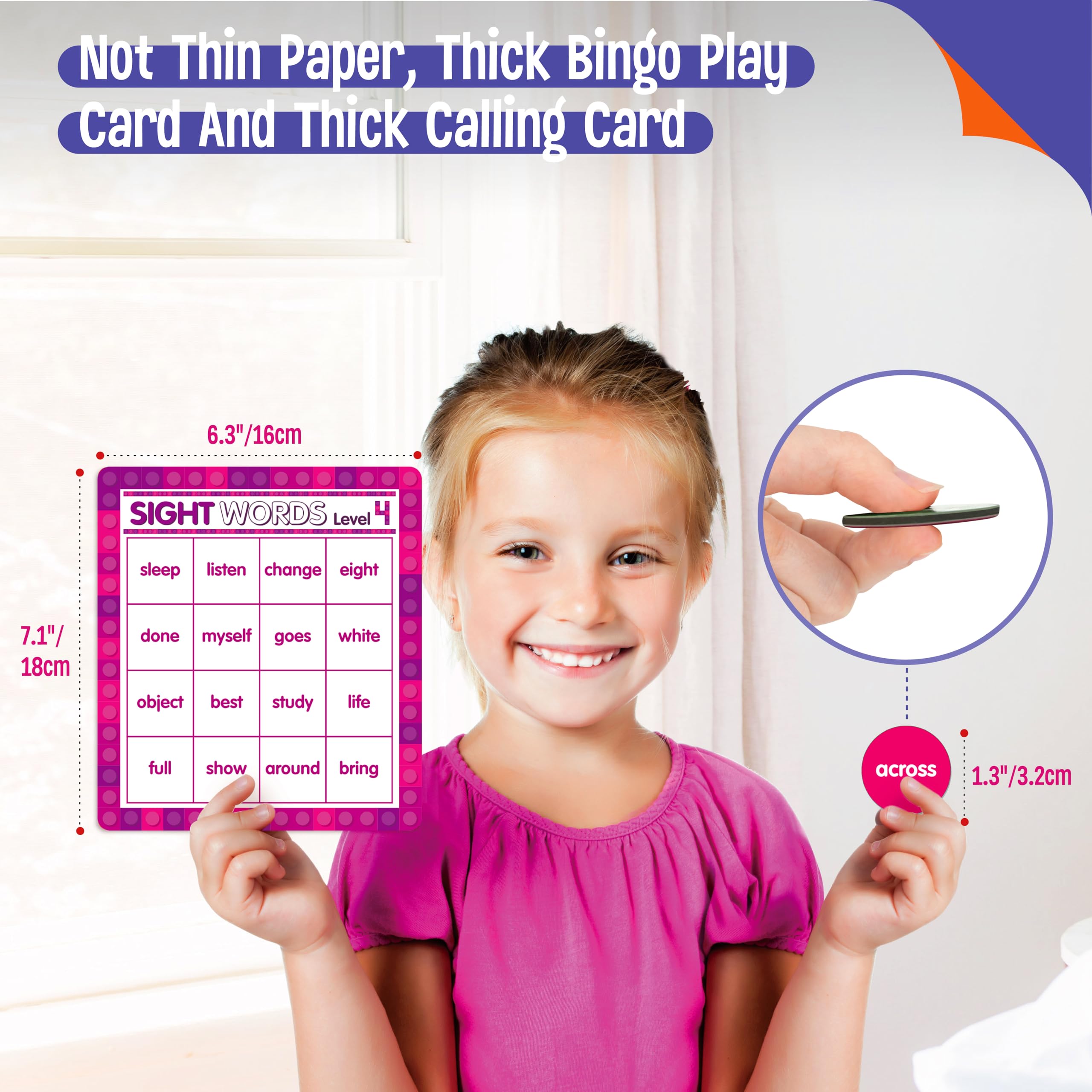 SpriteGru Sight Word Bingo Game: 120 Words for Level 3 & 4, Kindergarten & Preschool