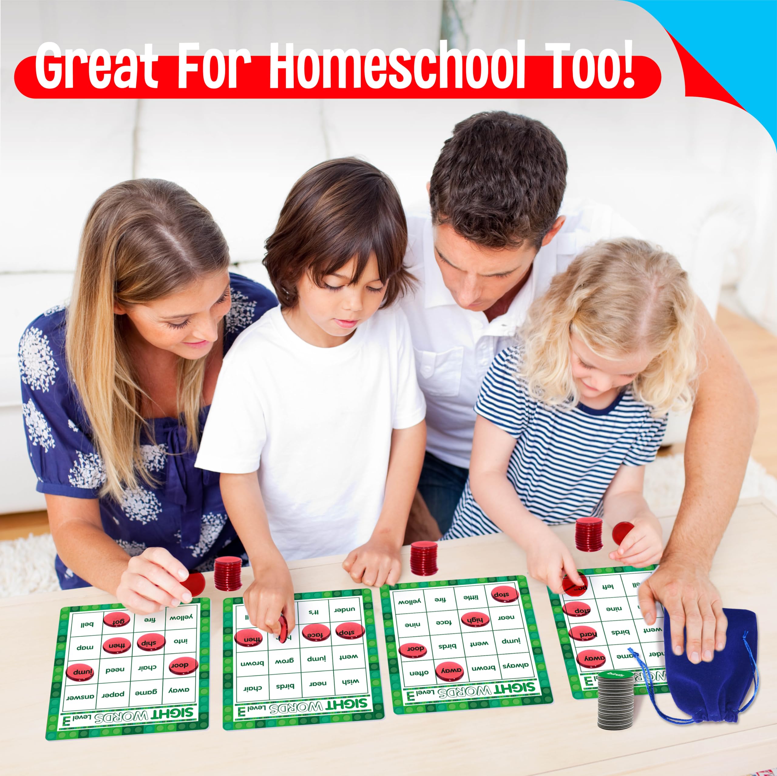 SpriteGru Sight Word Bingo Game: 120 Words for Level 3 & 4, Kindergarten & Preschool