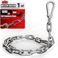 sprookber 1000LB Heavy Duty Hanging Chain 6mm 304 Stainless Steel with Carabiners - 25/45/67 inch for Hammock, Swing, Punching Bag