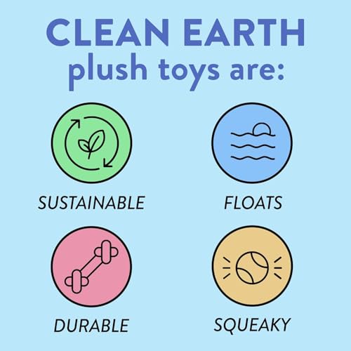 Spunky Pup Clean Earth Plush Turtle – Eco-Friendly Dog Toy Made from Recycled Water Bottles