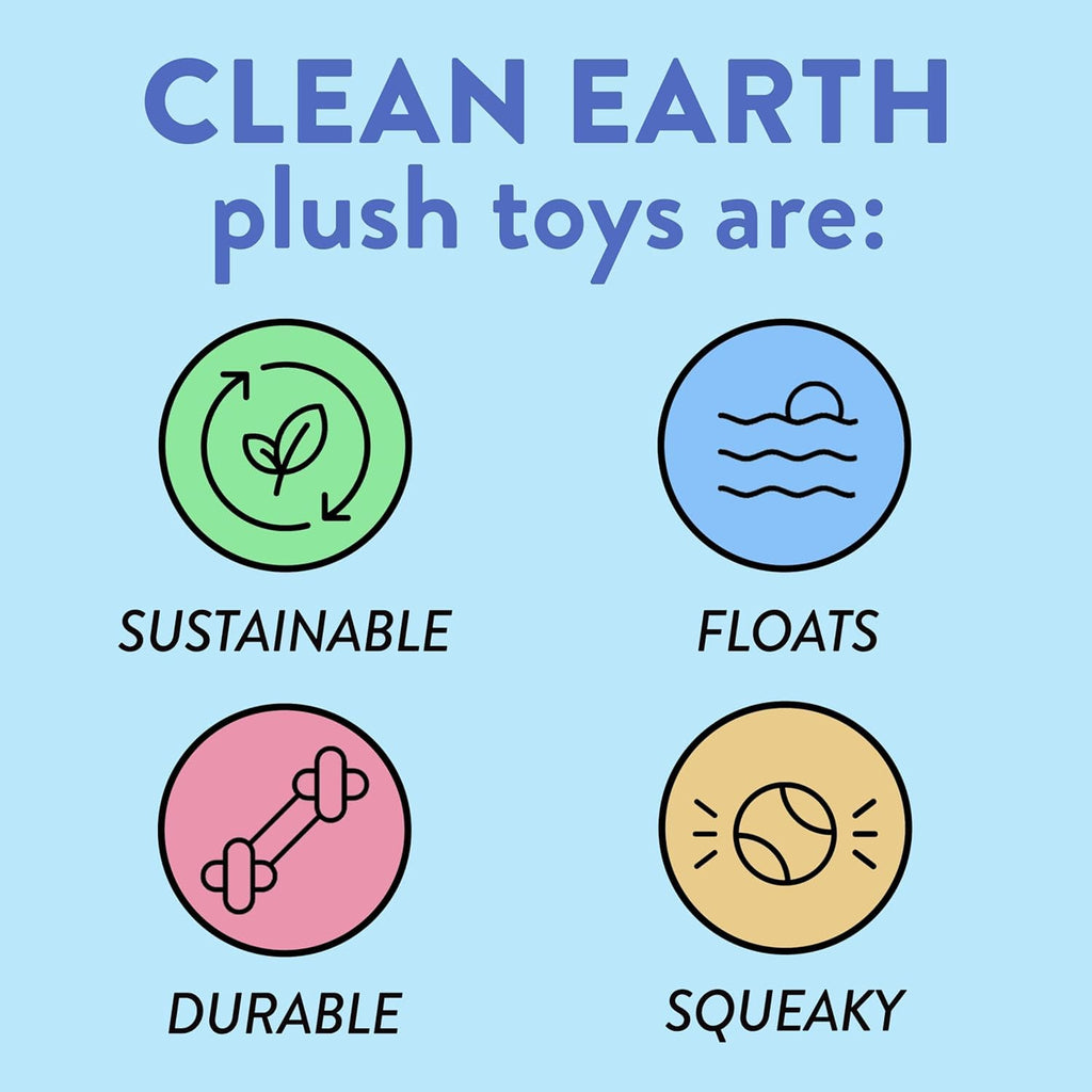Spunky Pup Clean Earth Plush Turtle – Eco-Friendly Dog Toy Made from Recycled Water Bottles