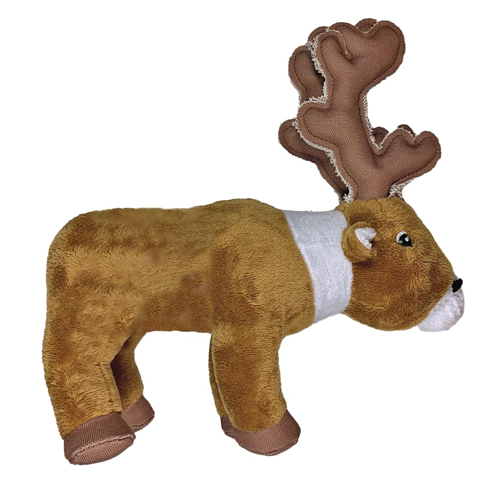 Spunky Pup Large Clean Earth Plush Caribou Dog Toy – Made from 100% Recycled Water Bottles
