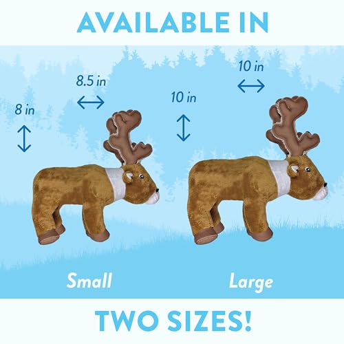 Spunky Pup Large Clean Earth Plush Caribou Dog Toy – Made from 100% Recycled Water Bottles