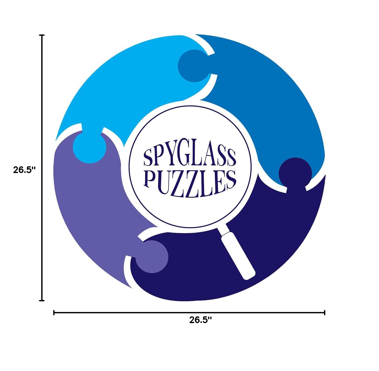 Spyglass Puzzles 1000-Piece Round Jigsaw – Hard Trippy Rainbow Puzzle for Adults & Teens 13+